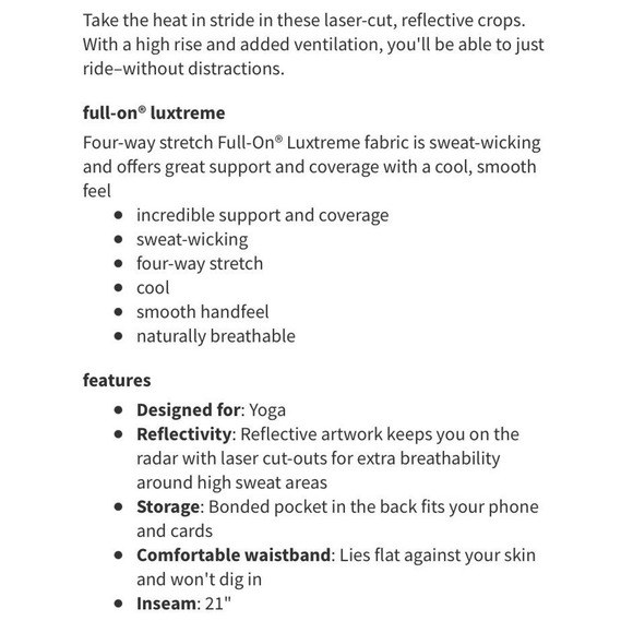 Lululemon Soulcycle To The Beat 21" Crop 6 - Picture 5 of 11